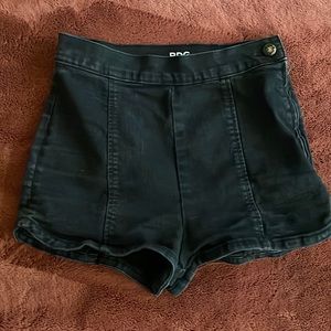 Black denim shorts